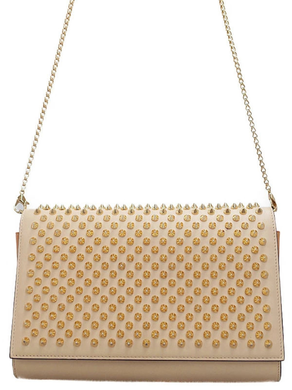 Christian Louboutin Paloma Clutch black leather metal spikes